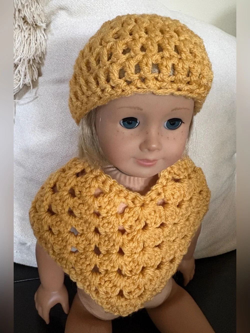 Handmade yellow crochet